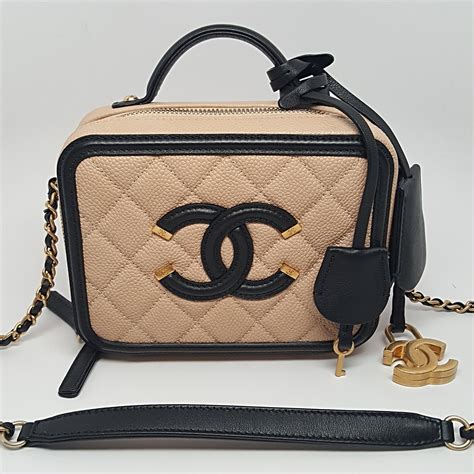 chanel vanity case beige black price|Chanel vanity case styles.